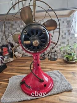 Antique General Electric 12 GE Brass Blade Desk Fan