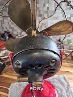 Antique General Electric 12 GE Brass Blade Desk Fan