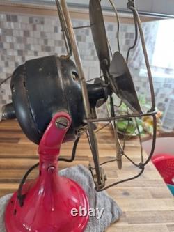 Antique General Electric 12 GE Brass Blade Desk Fan