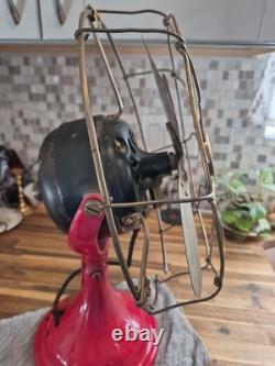 Antique General Electric 12 GE Brass Blade Desk Fan