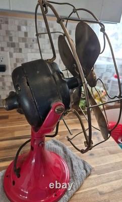 Antique General Electric 12 GE Brass Blade Desk Fan