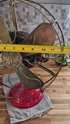 Antique General Electric 12 GE Brass Blade Desk Fan