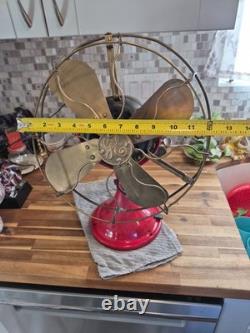 Antique General Electric 12 GE Brass Blade Desk Fan