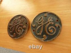 Antique General Electric Brass Badge GE Emblem industrial Fan plaque