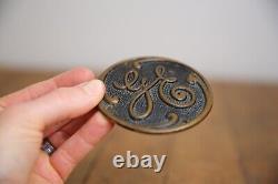 Antique General Electric Brass Badge GE Emblem industrial Fan plaque sign RARE