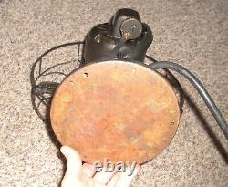 Antique General Electric Brass Blade Electric Fan Articulating Multi-speed As Is