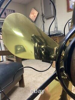 Antique General Electric Brass Blade Oscillating Fan Mint