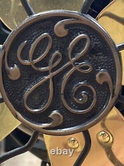 Antique General Electric Brass Blade Oscillating Fan Mint