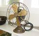 Antique General Electric Ge 12 Oscillating Brass Blade Desk Fan Aou Ad1 Working