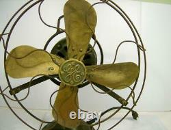 Antique General Electric GE 13 Brass Blade Oscillating Fan 272058