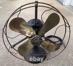 Antique General Electric GE Brass Blade Fan. Working Order