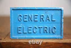 Antique General Electric GE Emblem industrial Fan plaque sign Cast Metal Vintage