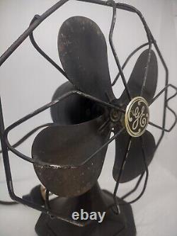 Antique General Electric GE Octagon Cage Fan Original Paper Label On Bottom