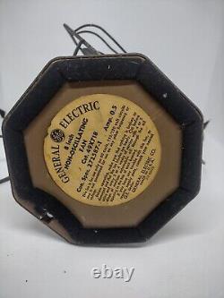 Antique General Electric GE Octagon Cage Fan Original Paper Label On Bottom