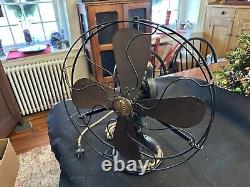 Antique General Electric Model 75425 Brass Blade Desk Fan Excellent Condition