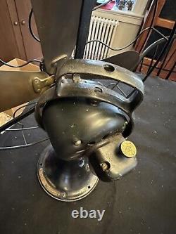 Antique General Electric Model 75425 Brass Blade Desk Fan Excellent Condition