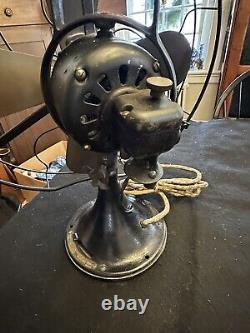 Antique General Electric Model 75425 Brass Blade Desk Fan Excellent Condition