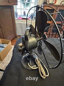 Antique General Electric Model 75425 Brass Blade Desk Fan Excellent Condition