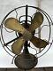 Antique Old General Electric Ge Type Aou 4 Brass Blade Oscillating Desk Fan