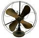 Antique Old General Electric Ge Type Aou 4 Brass Blade Oscillating Desk Fan 16