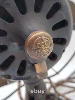 Antique Old General Electric GE Type AVV 4 Brass Blade Oscillating Desk Fan