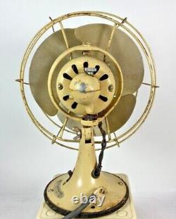 Antique RARE 9 General Electric GE 55X165 Electric Oscillating Fan Beige