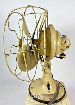 Antique RARE 9 General Electric GE 55X165 Electric Oscillating Fan Beige