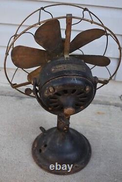 Antique Vintage Brass 6 Blade GE General Electric Fan