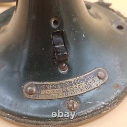 Antique Vintage GE General Electric 4 Brass Blade Oscillating Desk Fan Cast Iron