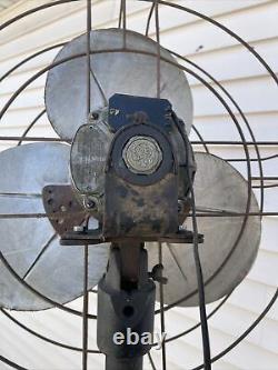 Antique Vintage General Electric Industrial Standing Floor Fan 30s 40s Art Deco