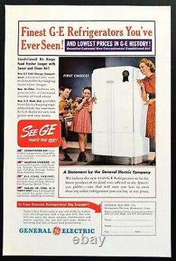 Art Deco Vintage Refrigerator (1940) General Electric Type Pb8-39-a, Runs