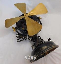 C. 1904 ANTIQUE 190 / 220 Volt General Electric Pancake Motor 12 Blade Fan