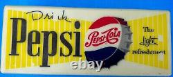 Drink Pepsi Cola Electric Illuminated General Store Ad Sign Vtg READ
