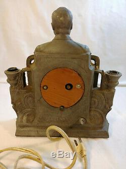 FDR Metal CLOCK Lamp Roosevelt Spirit of USA General Electric Telechron Vintage