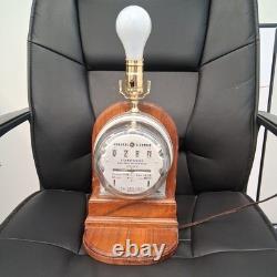 G. E General Electric Type I-50-A Meter Table Lamp Vintage turns when powered on