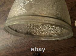 GE 93 General Electric Vintage Novalux Street Lamp Light Ripple Glass Globe