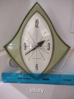 GE Avocado Wall Clock RETRO General Electric MCM Vintage Collector's Item RARE