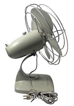 GE Fan General Electric Gray Oscillating Working Vintage 1950's