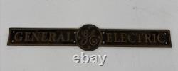 GE GENERAL ELECTRIC BRASS MACHINE EQUIPMENT PLAQUE 12 LOGO SIGN EMBLEM Vintage