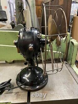 GE General Electric 12 Tank Brass Blade And Cage Electric Fan. Nice Original