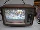 Ge General Electric 13ac3504w Classic Vintage Turn Knob Wood Tv With Antenna 1982