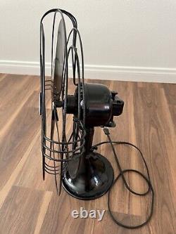 GE General Electric Vintage Restored 4-Blade Oscillating Fan Black