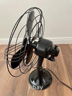 GE General Electric Vintage Restored 4-Blade Oscillating Fan Black