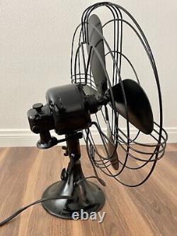 GE General Electric Vintage Restored 4-Blade Oscillating Fan Black