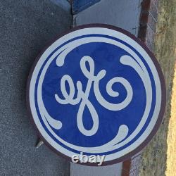 GE Sign 34x12 deep Vintage Original Antique Advertising RARE General Electric