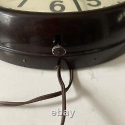 GE Telechron Red Dot School Wall Clock Vintage Working