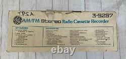 GE Vintage 1984 AM/FM Stereo Radio Cassete Recorder No. 3-5257 Original Box VGUC