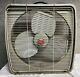 Ge Vintage Metal Box Fan General Electric 3 Speed 3 Blade 1940s 1950s Art Deco