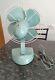 General Electric 2 Speed Oscilating Fan F15s125 Teal Blue Green 1950's