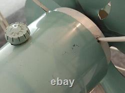 GENERAL ELECTRIC 2 SPEED OSCILATING FAN F15S125 TEAL BLUE GREEN 1950's